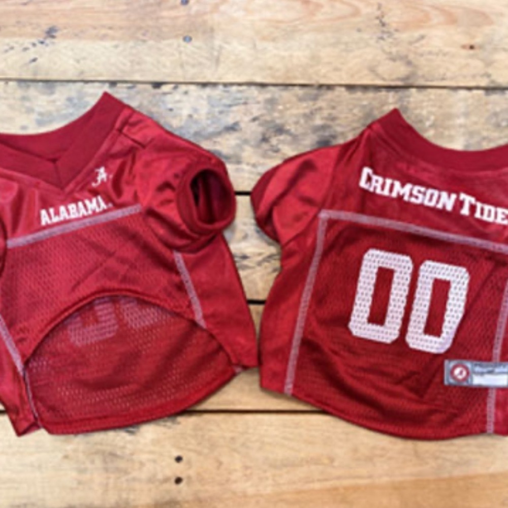 NWT NCAA College Alabama Crimson Tide Red Doggy Jersey Small Dog